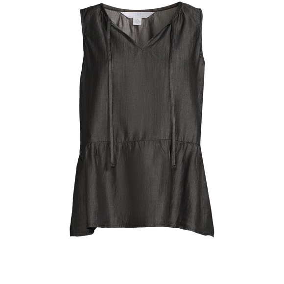 Time and Tru Women's Chambray Peplum Tank Top Size Small - Picture 3 of 7